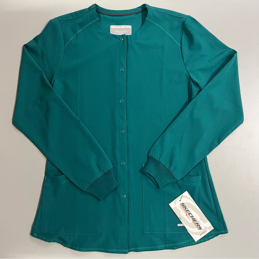 NWT Sketchers Hunter Green Scrub Jacket multi sizes